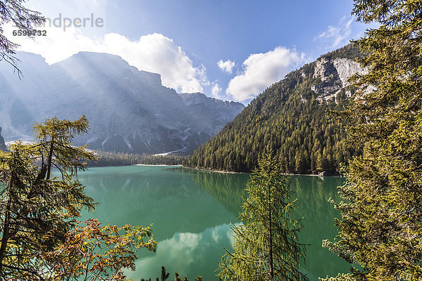Pragser Wildsee  Lago di Braies  Pragser Tal  Prags  Dolomiten  Südtirol  Alto Adige  Italien  Europa