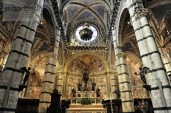 Altar des Doms von Siena  Cattedrale di Santa Maria Assunta  Innenansicht  Hauptkirche der Stadt Siena  Toskana  Italien  Europa