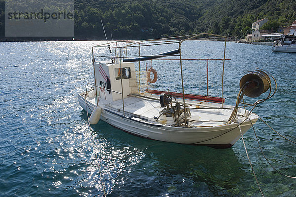 Europa Boot Dorf angeln Adriatisches Meer Adria Kroatien