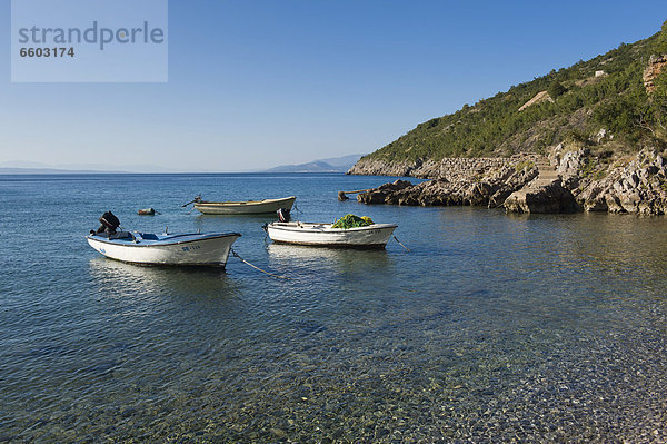 nahe Europa Boot angeln Adriatisches Meer Adria Bucht Kroatien Istrien
