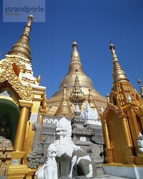 Gebäude  Myanmar  vergoldet  Pagode