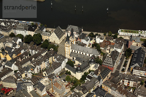 Luftbild  Koblenzer Altstadt mit dem Florinsmarkt und der Florinskirche  Koblenz  Rheinland-Pfalz  Deutschland  Europa