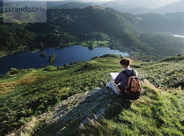 Wasser  sehen  ruhen  über  Landkarte  Karte  wandern