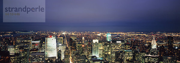 Aerial View At Dusk  Looking North At Midtown Manhattan.