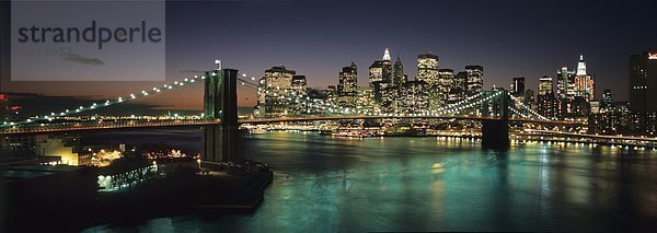 Brücke  Brooklyn  Abenddämmerung  Manhattan