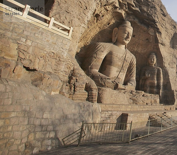 Statue  schnitzen  Höhle  fünfstöckig  Buddhismus  China