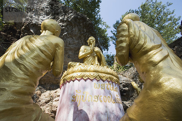 Hügel  Statue  Flachwinkelansicht  Buddha  Laos  Luang Prabang