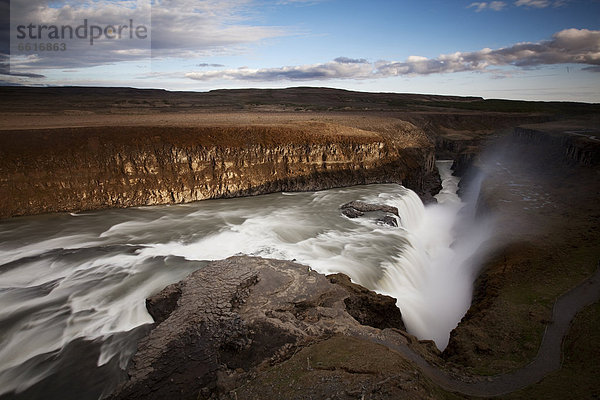 Wasserfall Gullfoss  Golden Circle  Südisland  Island  Europa
