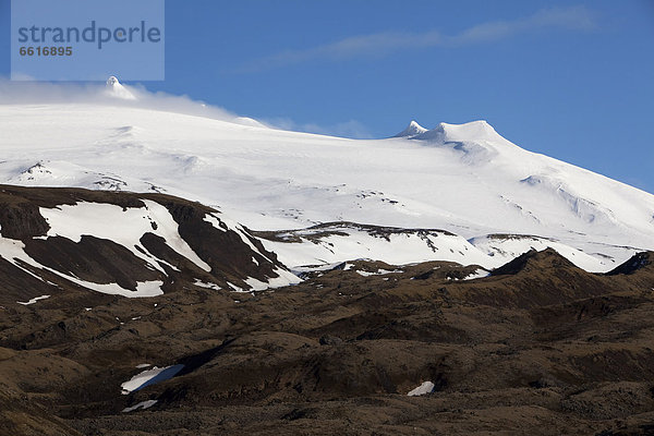 Gipfel des Snaefell und Snaefellsjökull  Snaefellsness Nationalpark  Island  Europa