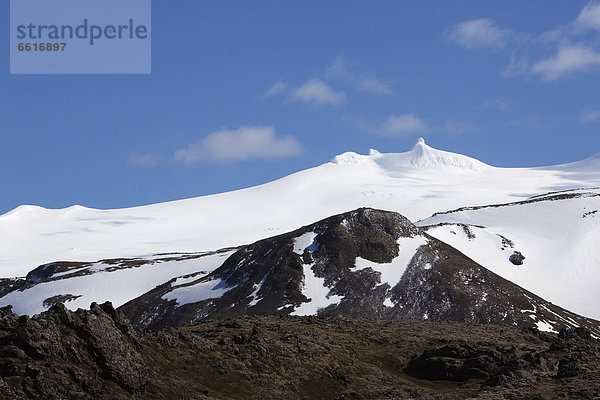 Gipfel des Snaefell und Snaefellsjökull  Snaefellsness Nationalpark  Island  Europa