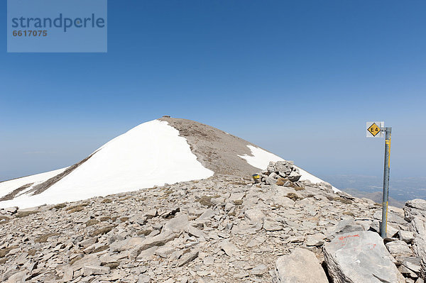 Europa Berggipfel Gipfel Spitze Spitzen folgen wandern Wegweiser Autobahn Kreta Griechenland