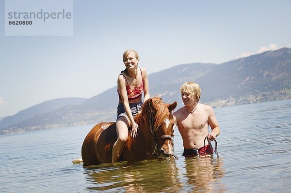 Wasser  reiten - Pferd