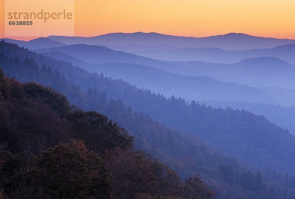 Sonnenaufgang  Dunst  glatt  Great Smoky Mountains Nationalpark