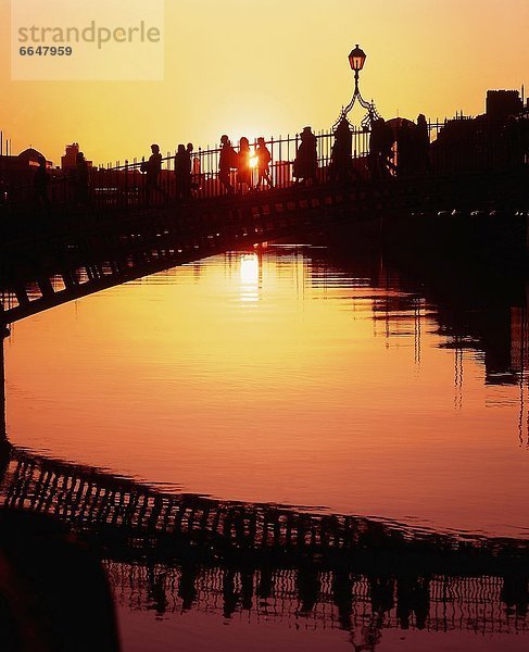 Dublin Hauptstadt Sonnenuntergang Brücke Irland