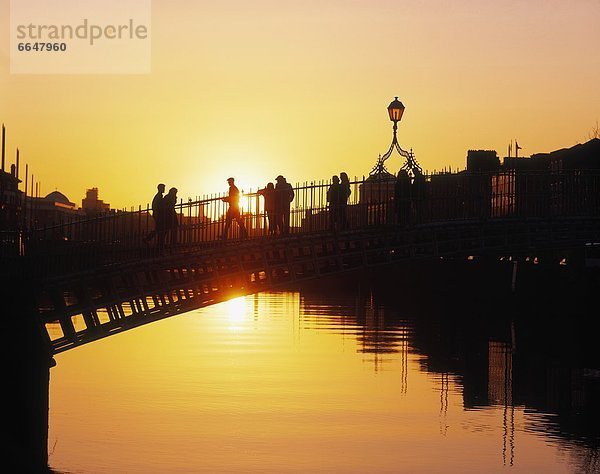 Dublin Hauptstadt Sonnenuntergang Brücke Irland