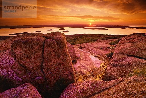 Berg  Sonnenaufgang  Ansicht  Cadillac  Acadia Nationalpark  Maine