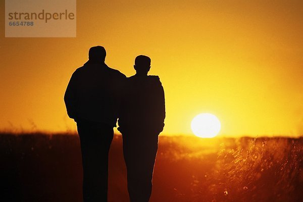 Menschlicher Vater  Sohn  Silhouette