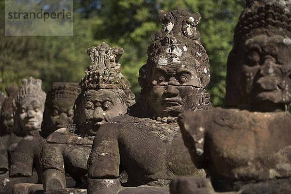 Stone Statues  City Of Angkor Wat  Northwestern Cambodia