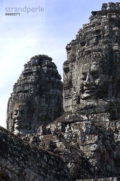 The Faces Of The Bayon Temple  City Of Angkor  Northwestern Cambodia