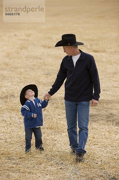 Mann  Sohn  Hut  Kleidung  Cowboy