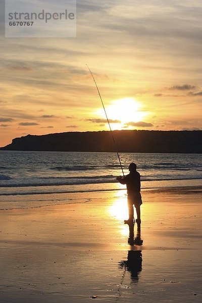 Strand  Silhouette  Mensch  angeln