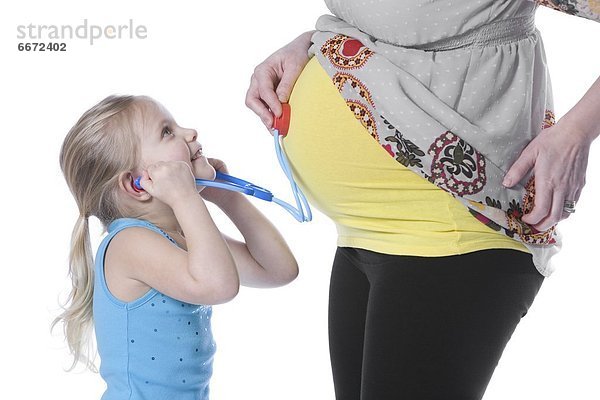 zuhören  Stethoskop  Schwangerschaft  Tochter  Baby