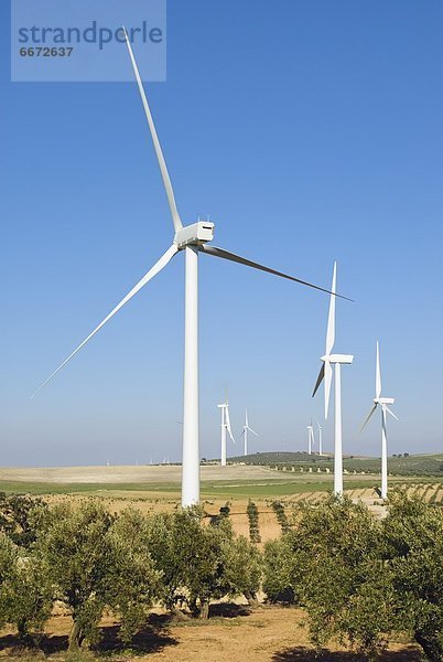 Windturbine Windrad Windräder Andalusien Spanien
