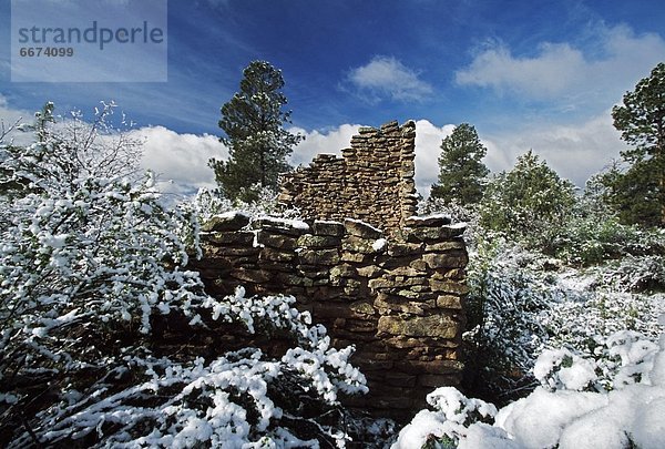 Stein  Frische  Wand  Ruine  Indianer  bauen  Schlamm  Schnee