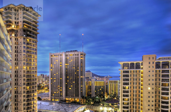 Skyline Skylines Abenddämmerung Honolulu