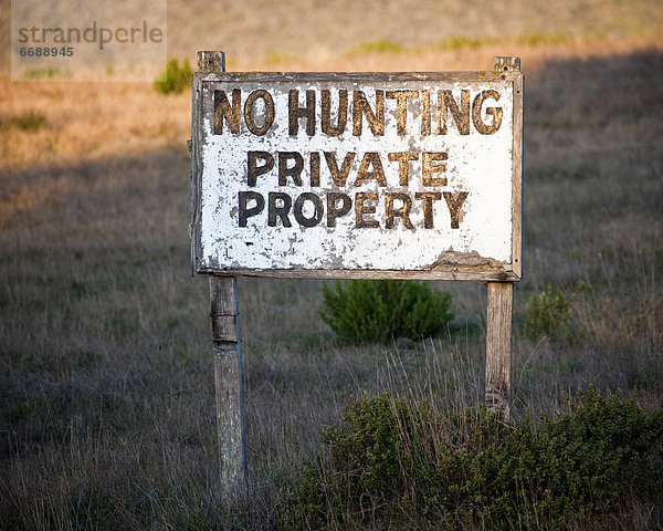 Verletzung der Privatsphäre  Eigentum  Zeichen  Jagd  Signal