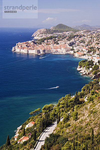 Küste Stadt Ansicht Dubrovnik alt