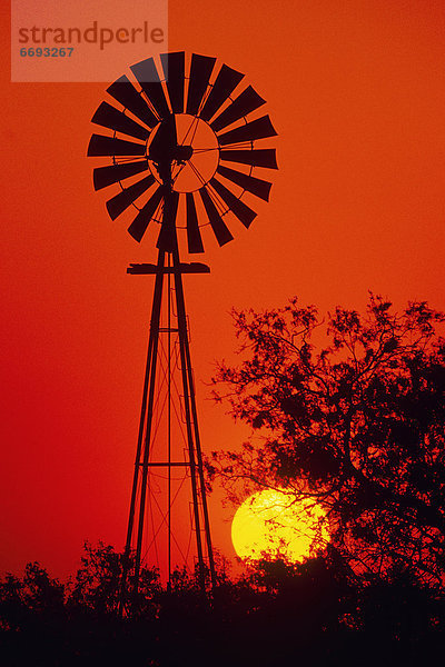 Windturbine  Windrad  Windräder  Sonnenuntergang  Silhouette