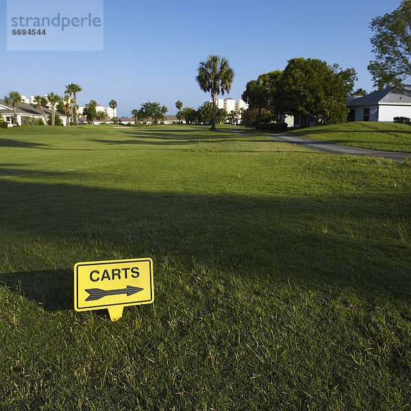 Zeichen Fuhrwerk Golfsport Golf Kurs Signal