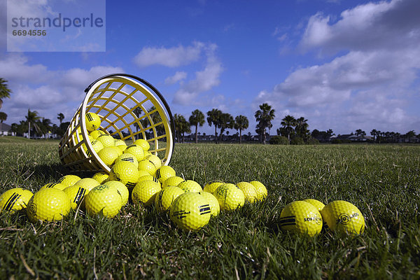 Korb mit Golfbälle