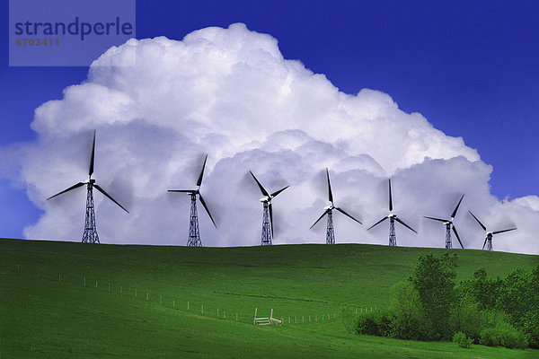 Windturbine Windrad Windräder Wolke Hintergrund