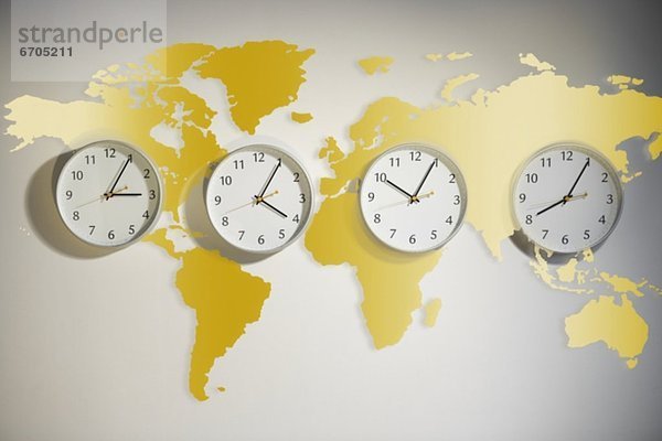 Uhr  Weltkarte
