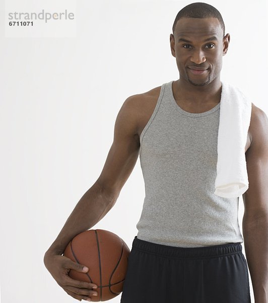 Portrait  Mann  halten  Basketball