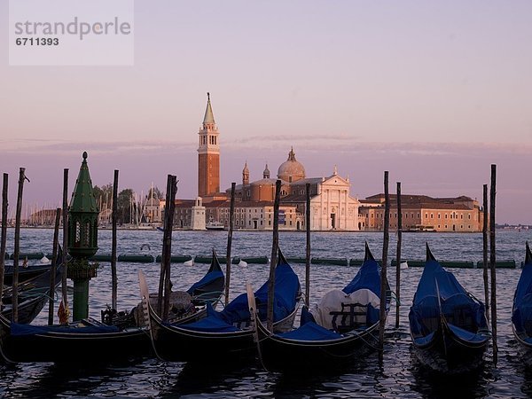 'Gondolas On Canal  Church Of St. Giorgio Maggiore In Background