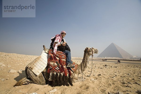 pyramidenförmig  Pyramide  Pyramiden  Mann  Wüste  Hintergrund  jung  Kamel  Pyramide