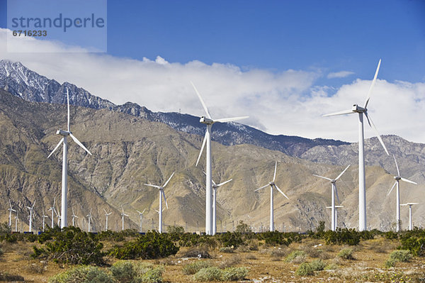 Berg Vereinigte Staaten von Amerika USA frontal Windpark Kalifornien Palm Springs