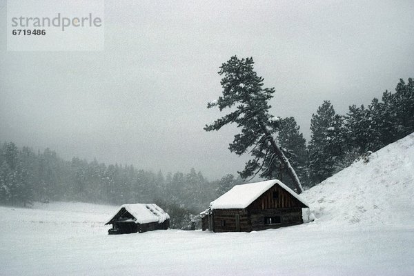 Sturm verlassen Bauernhof Hof Höfe Schnee