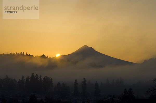 Vereinigte Staaten von Amerika  USA  Sonnenaufgang  Nebel  Portland  Berg  Spitzkoppe Afrika  Kapuze  Oregon