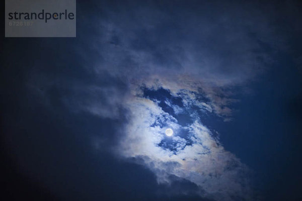 Wolke  Nacht  Himmel  Mond  voll