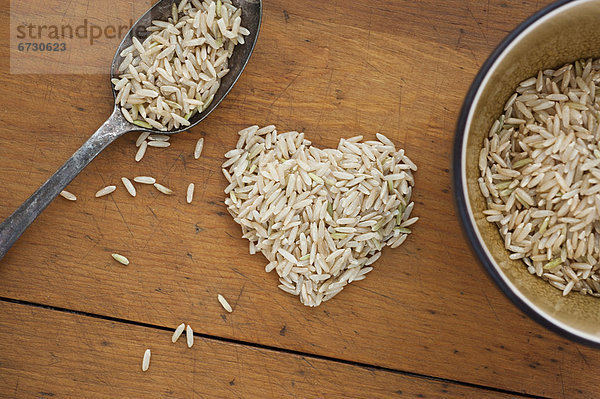 Löffel Reis Reiskorn Form Formen herzförmig Herz