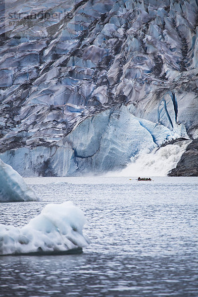 'Boat Next To Mendenhall Glacier