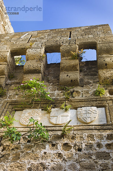 Mittelalter  Stein  Wand  befestigen  Griechenland  Rhodos