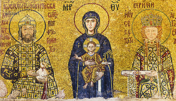 Truthuhn  halten  Jesus Christus  Regenwald  Jungfrau Maria  Madonna  Istanbul  Mosaik  Türkei