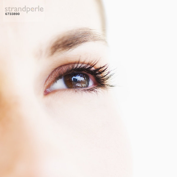 Studio shot of young woman  close-up of eye