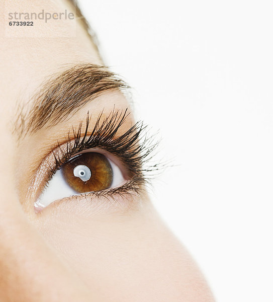 Studio shot of young woman  close-up of eye