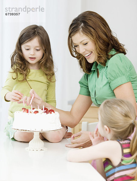 Geburtstag Kuchen schmücken Tochter Mutter - Mensch